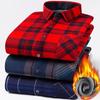 Men's Winter Sherpa Lined Flannel Shirt Jackets Long Sleeve Button Down Fleece Dress Shirts for Men Casual Warm Comfortable Thermal Shirt With Pockets