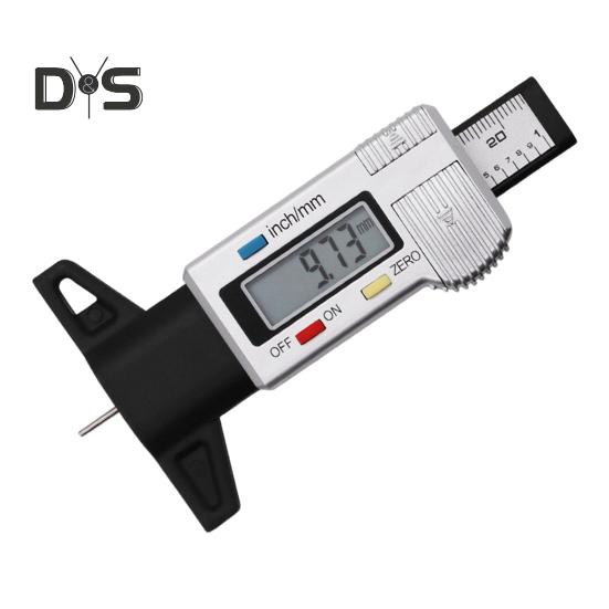 

Цифровий вимірювач глибини протектора шин Висока точність Компактний дизайн Портативний великий екран Легко читається Глибиномір шин для легкових автомобілів Вантажівки срібний