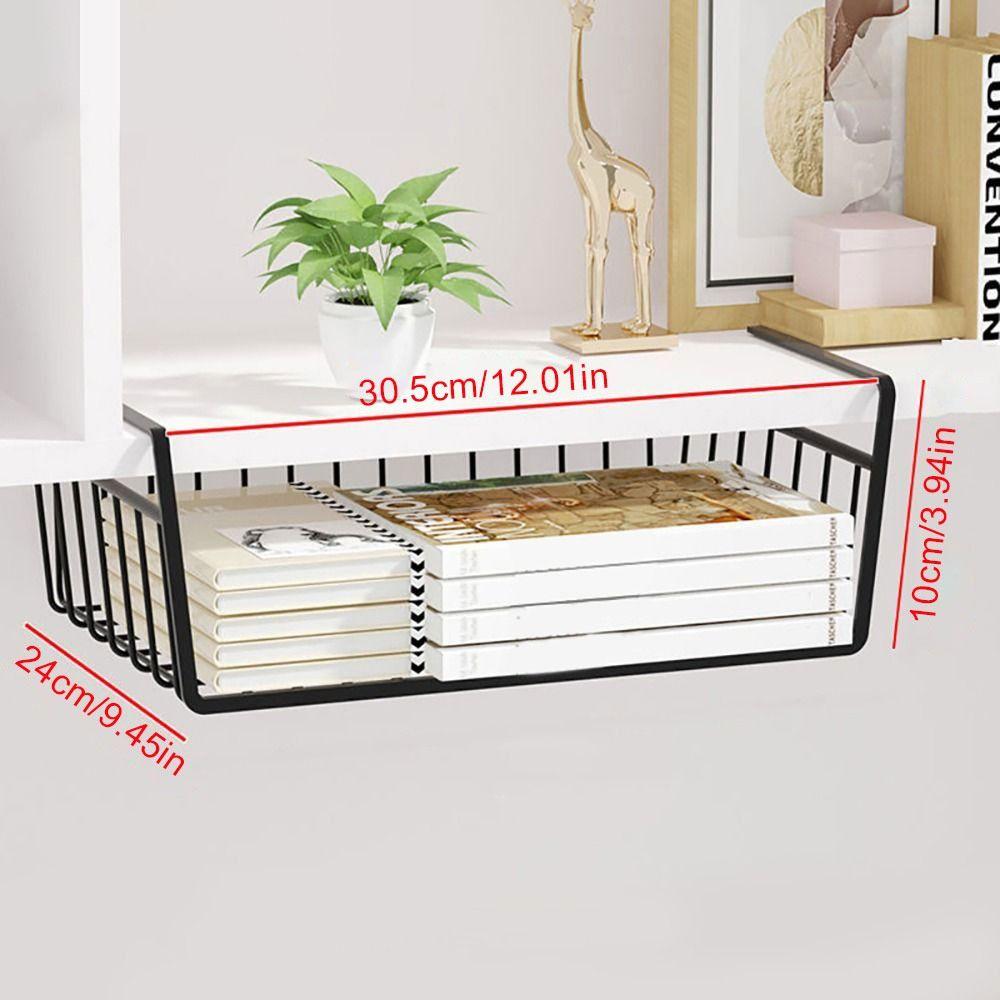 1Pcs Under Table Cabinet Storage Rack Desk Wardrobe Holders Hanging Mesh Basket