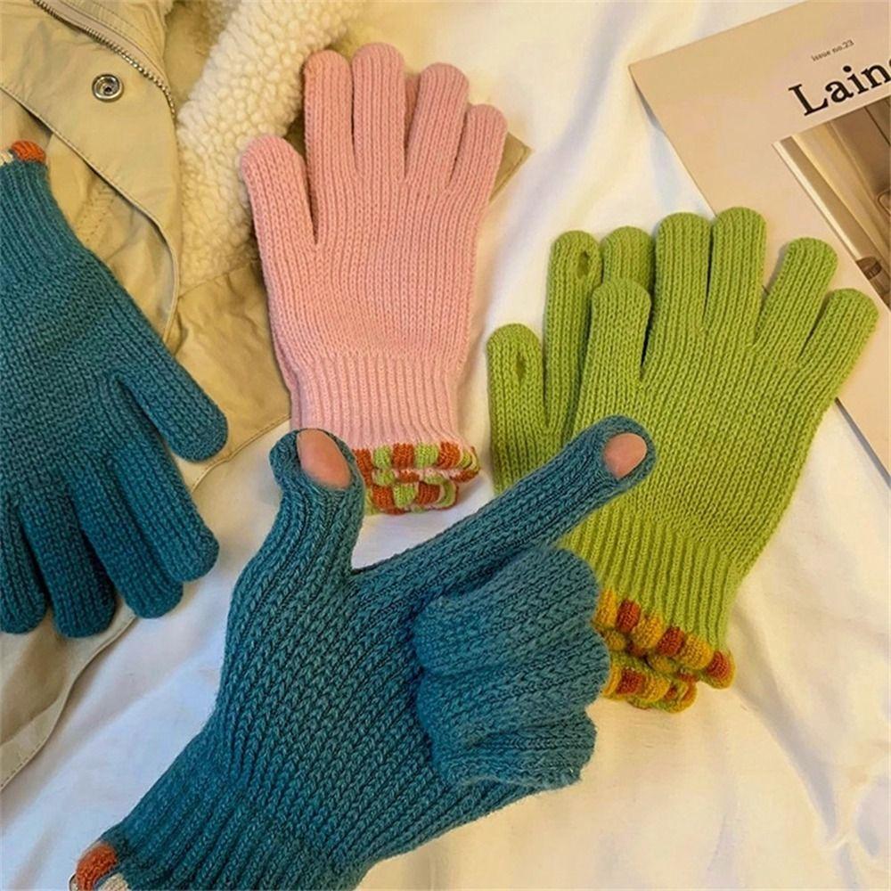 

Mittens Men Gloves Velvet Female Gloves Gloves Knitted Cashmere Gloves Korean Gloves светло-фиолетовый