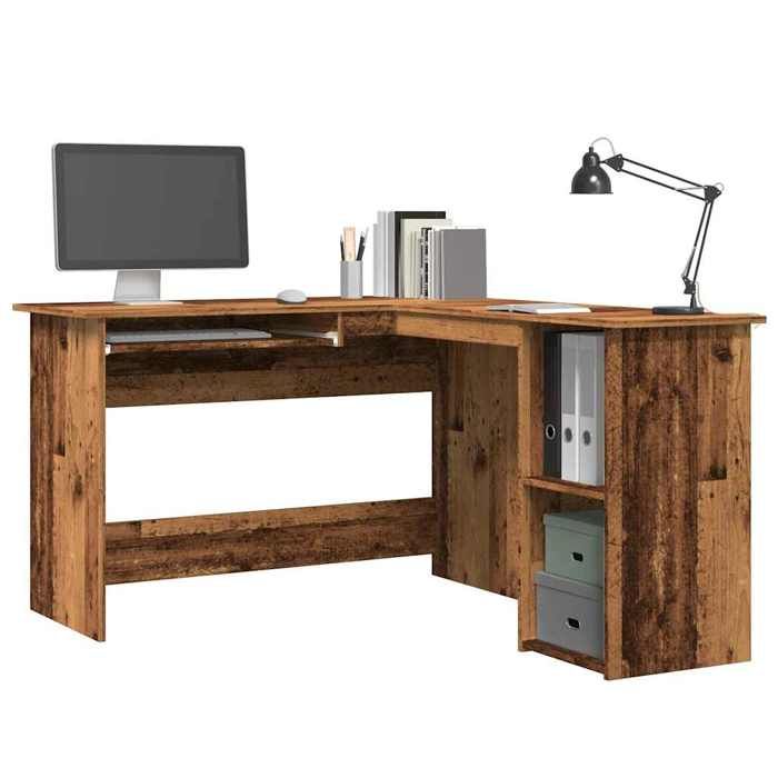 VidaXL Bureau d'angle vieux bois 120x140x75 cm bois d'ingénierie, bureau, bureau d'étude, mobilier de bureau à domicile, 855900