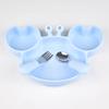 3Pcs/Set Baby Safe Silicone Dining Plate Food Feeding With Spoon Fork Cartoon Children Dishes Prevent Tipping Over And BPA Free