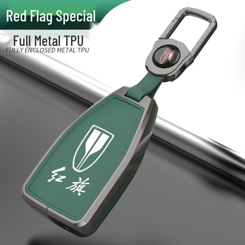 Premium Metal Key Case for Hongqi H5, H7, HS5, HS7 - Luxury Car Remote Holder with Buckle