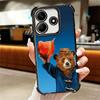 Cute P-PaddingtonS Bear Plating Phone Case For Xiaomi Redmi Note 14 15 Pro Plus 13 12 11 11S 11T 10 9S 9 5G Anti-Fall Airabag Co
