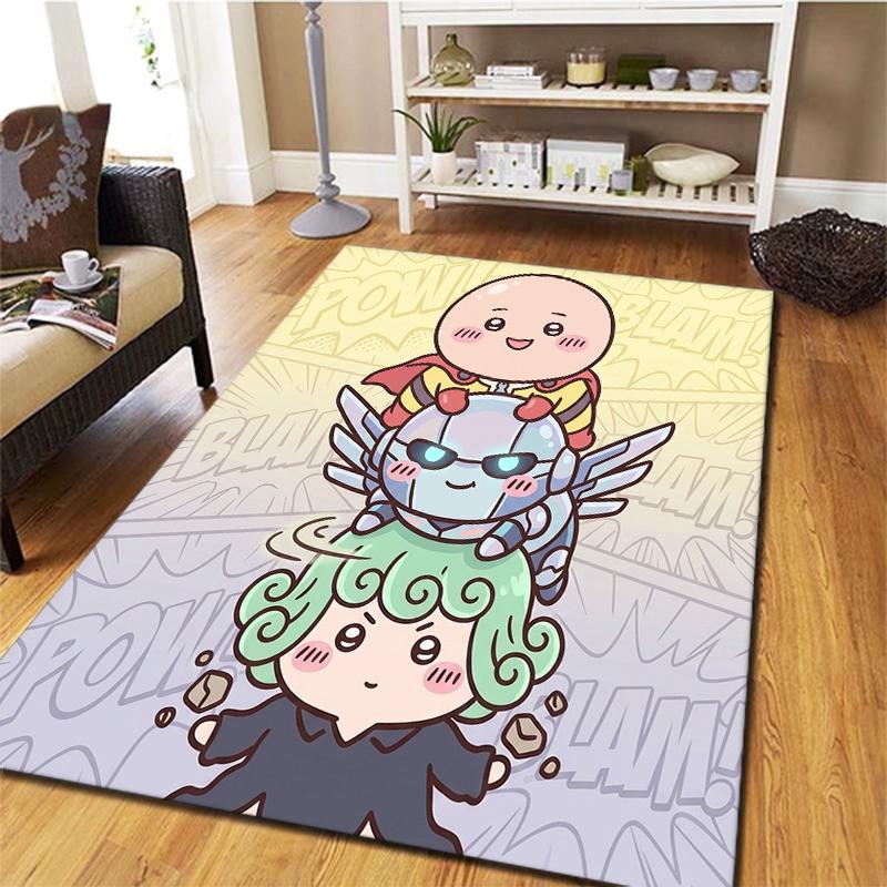 Onepunch Man Teppich für Wohnzimmer Schlafzimmer Zuhause Sofadekoration Kinder Spiel rutschfeste Bodenmatte