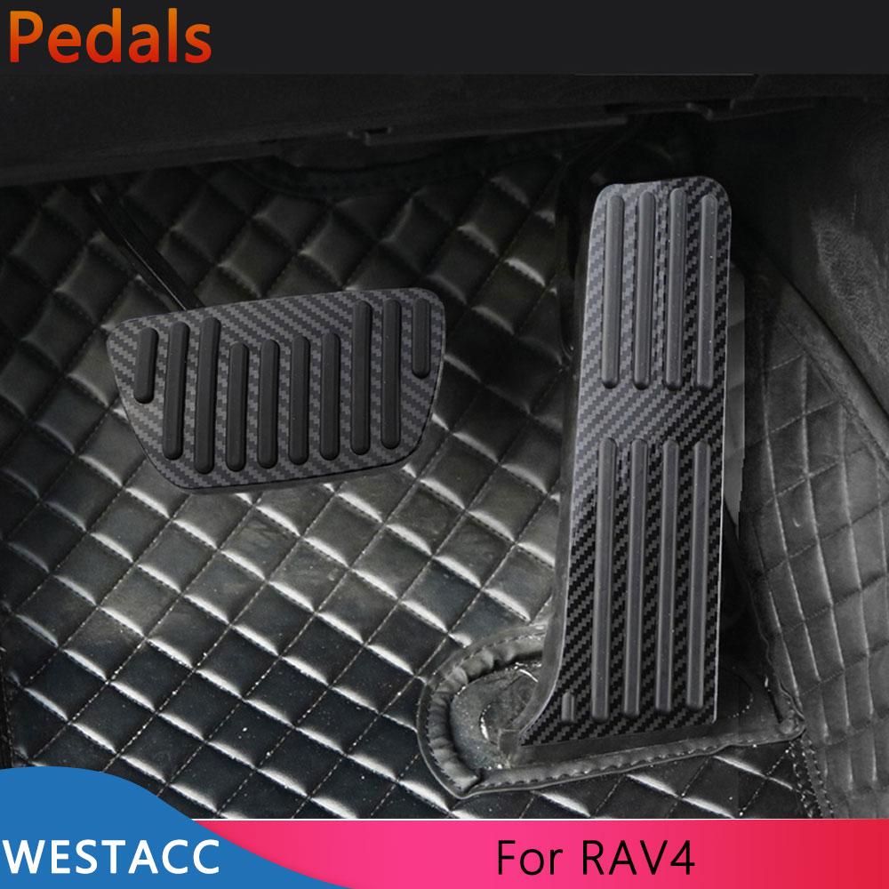 Carbon Fiber Car Pedals for Toyota RAV4 RAV 4 XA50 2022 Accelerator Brake Foot Rest Pedal Cover