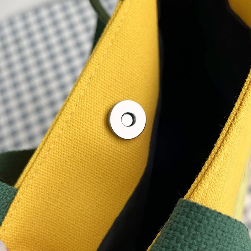 Patterned printed canvas bag, Japanese-style portable lunch box bag, handheld bento bag, multi-function bag