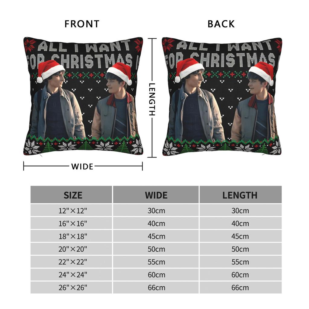 All I Want For Christmas Is Byler Endgame Finns Wolfhards Throw Pillow Cover Cushions For Sofa Funny Pillowcover Home Decor