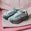 Anta Thick Sole Casual Leather Mesh Splicing Retro Height Increasing Low Top Dad Shoes Women sneaker Green Silver 122438897-2