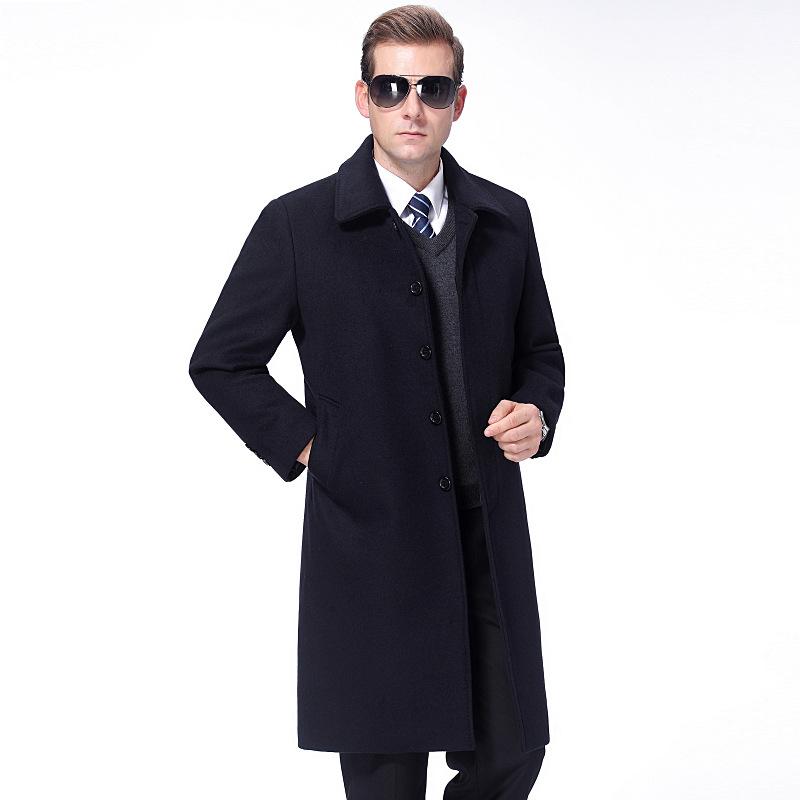 Winterkleidung für mittlere und ältere Menschen Kaschmir Mäntel, Herren Wollmäntel, Herren Lange Windbreaker Jacken, Herren Dicke Daddy Kleidung