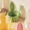 Decorative Rabbit Ears Paper Cord Flower Holder Easter Storage Basket Woven Container For Home Organization