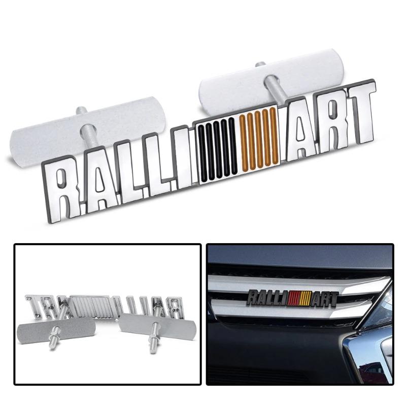 3D Metal RALLlART Front Grille Badge Emblem Car Body Trunk Decoration Sticker For Lancer Outlander Ralliart Eclipse