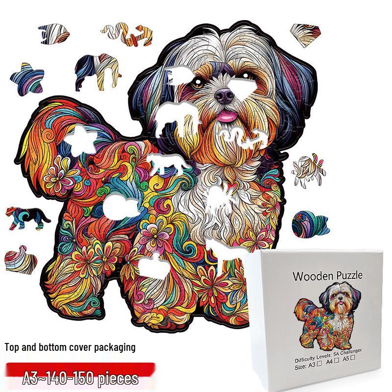 Irregular Animal Dog Penguin Wooden Puzzle in Stock