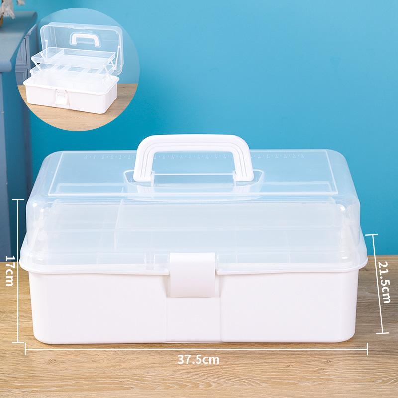 Składane Trójwarstwowe Przenośne Pudełko do Przechowywania, Duże Pojemnościowe Metalowe Pudełko na Narzędzia, Pudełko na Akcesoria do Zdobienia Paznokci, Pudełko do Przechowywania Artykułów Plastycznych i Akcesoriów