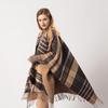 Women S Plaid Tassel Scarf Warm Dual Use Shawl European Fashion