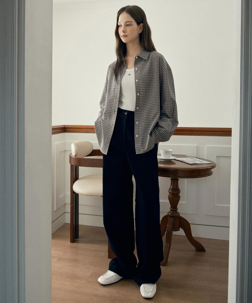 MIND BRIDGE WOMEN [W] Curved Wide Daily Cotton Pants - 2 Colors