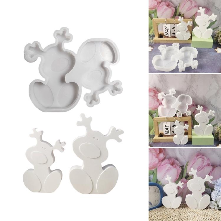 Christmas Elk Figurine Concrete Cement Silicone Molds for Home Decoration, Silicone Epoxy Resin Mould