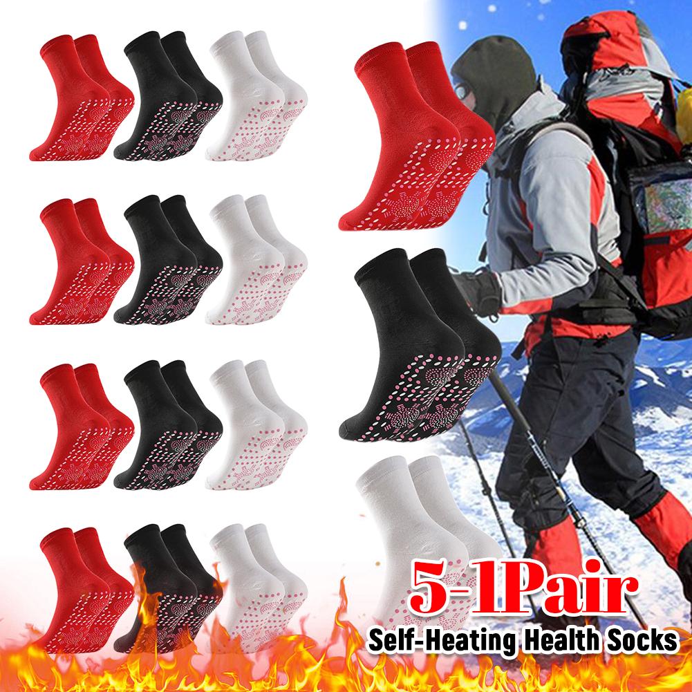 1-5Pair Self-Heating Shaping Socks Pain Relief Foot Therapy Thermal Socks Warming Tourmaline Cold-Resistant Christmas Winter
