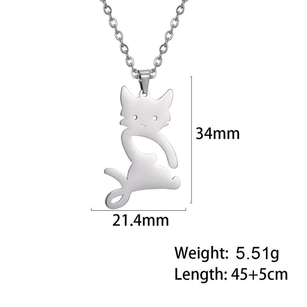 Cazador Stainless Steel Animal Pendant Necklace Cute Cat Dog Pet Whale Elephant Fish Penguin Necklaces Jewelry Gift for Women