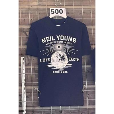 Neil Young Love Earth Tour Merch Tour 2025 Black Full Size Reprint DTG Unisex T-Shirt