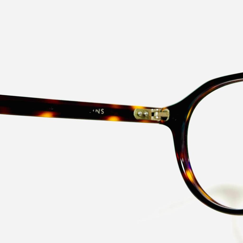 Used JINS Glasses Tortoiseshell Pattern Boston Type Blue Light No Prescription