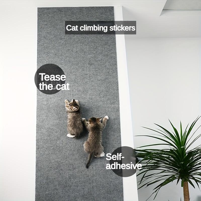 Self adhesive cat scratch board, wall mounted durable polyester scratch pad for indoor cats, furniture protection stickers