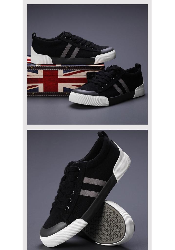 2026 Spring Men's Trendy Korean-Style Casual Canvas Shoes - Versatile & Comfortable Flat Bottom Sneakers