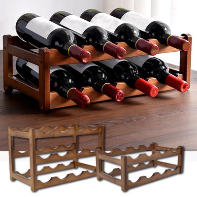 Étagère à Vin Présentoir en Bois pour Bouteilles de Vin Supports Étagère Vitrines à Vin Étagère de Rangement pour Vin sur Comptoir Cave Accessoires de Bar