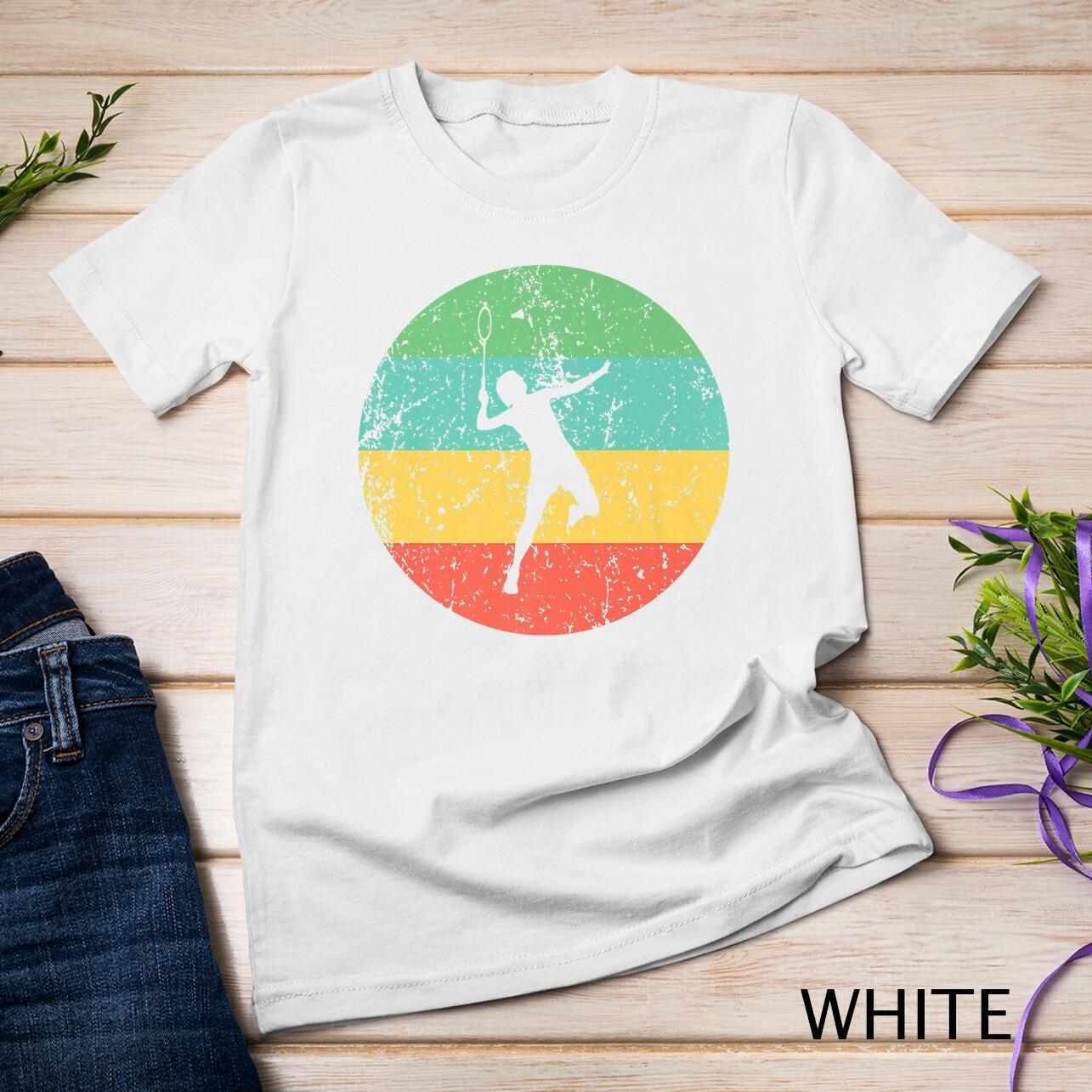 Badminton Shirt - Vintage Retro Badminton Player Unisex T-Shirt Mens Womens Tees Top XL