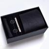 Men's Formal Tie Gift Box: Five-Piece Set with Logo, 8cm Striped Black for Weddings and Business 