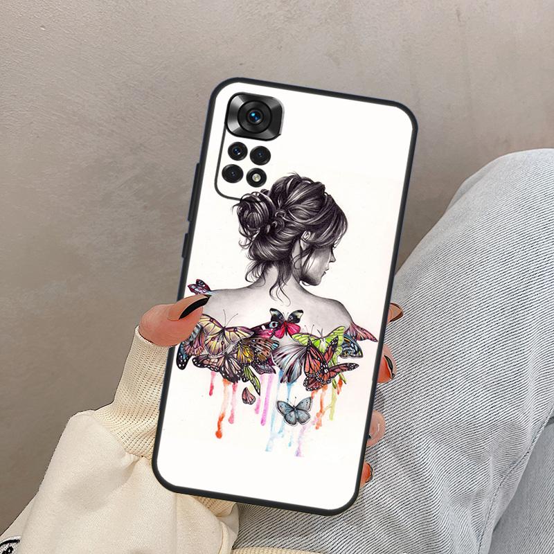 Butterfly Case For Xiaomi Redmi Note 12 11 8 9 10 Pro 11S 10S 9S Redmi 12C 10C 9A 9C 9T Back Cover