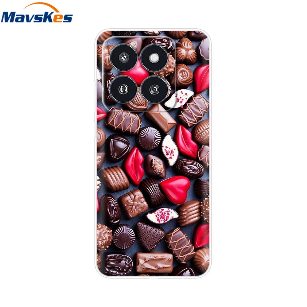 Phone Case For Xiaomi 14 Pro Case Soft Clear Painted Silicone Bumper Capa For Xiaomi 14 13T Mi 13T Pro Protect Transparent Cover