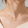 Cazador Zodiac Pendant Necklace for Women 12 Constellation Aries Pisces Gemini Chocher Stainless Steel Jewelry Gold Color Gifts