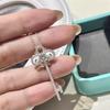 S925 Sterling Silver Twilight Key Necklace: Full Diamond Clavicle Chain, Elegant High-End Gift.