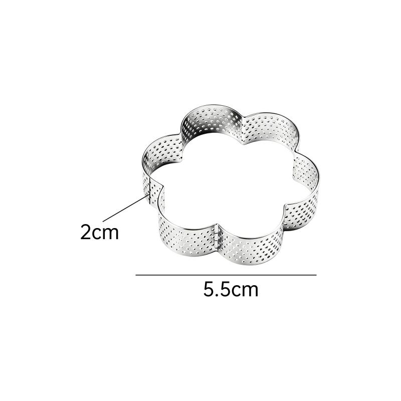 Baking Mousse Tart Ring 1 Pcs Stainless Steel Perforated Pastry and Crumpet Mold for Kitchen and Home Hotel Use
