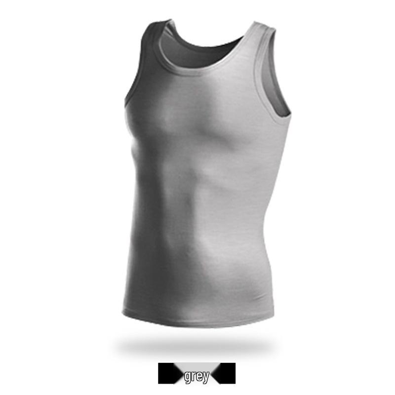 

Men s Breathable Cotton Fitness Tank Top - Sleeveless Summer Base Layer 2XL сірий колір