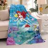 3D Printed Cute Cartoon The Little Mermaid Blanket, Home & Travel Blanket, Soft and Fluffy Winter Blanket Gift for Children and