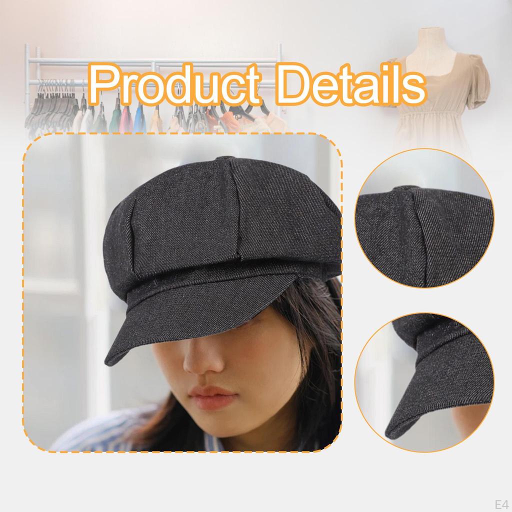 Women Newsboy Cap Casual Beret Flat for Vacation, Travel, Driving, Date