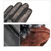 1 Paar Damenmode Plüsch Winter Warm PU Leder Handschuhe Fell Touchscreen Handschuhe