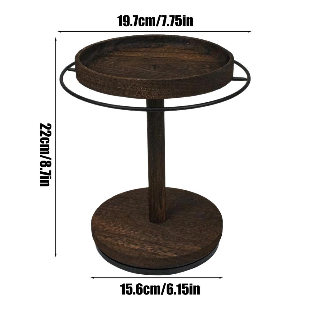 

Sunglass Organizer 360 Degree Rotating Glasses Stand with Tray and Base Wooden Eyeglass Display Rack for Bedroom Desk Bedside