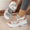 Women's Casual Sandals, Wedge Thick-Soled Sandals. Outdoor Beach Shoes, New Women's Sandals, Rhinestone Decorated, Fashion Women's Shoes