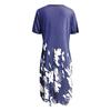 Women's Casual Summer Loose Round Neck Short Sleeve Pullover Dress Fashion Print