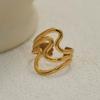 2026 New Design Stainless Steel Creative Geometric Hollow Open Ring for Women Statement Metal Rust Proof Minimalist Jewelry