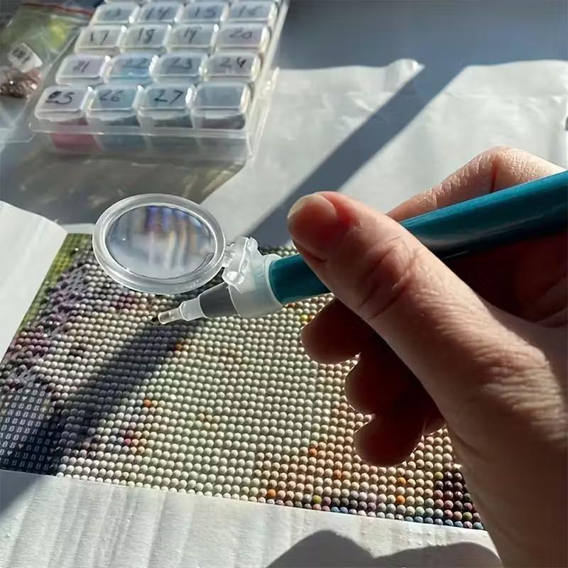 Diamond painting magnifying glass with adjustable dot diamond pen magnifying glass,suitable for cross stitch,bead,handmade craft