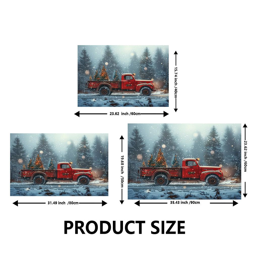 Christmas Truck Print Bathroom Foot Mats Super Absorbent Bath Mat Non Slip Quick Dry Shower Pad Toilet Carpet Doormat Washable