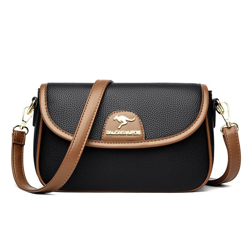 

Городская простая модная сумка для мамы через плечо, модная маленькая квадратная сумка чёрный