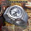 Waterproof, Flexible Watch Band, Fluorocarbon Rubber Strap with Butterfly Buckle, Customizable Watch Accessory for Casio and G-SHOCK GM2100/GM-2100B (