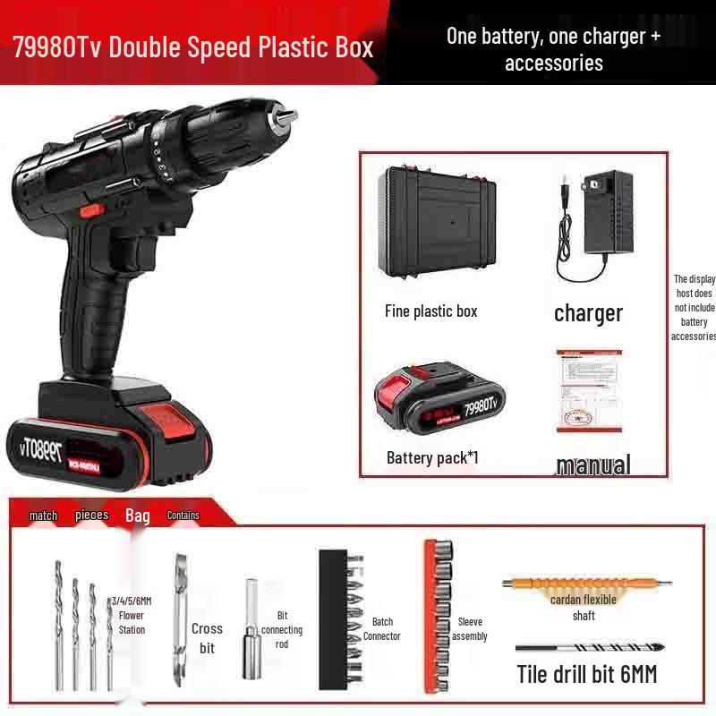 Rechargeable Multi-Functional Handheld Lithium Battery Impact Drill with Pistol Grip
