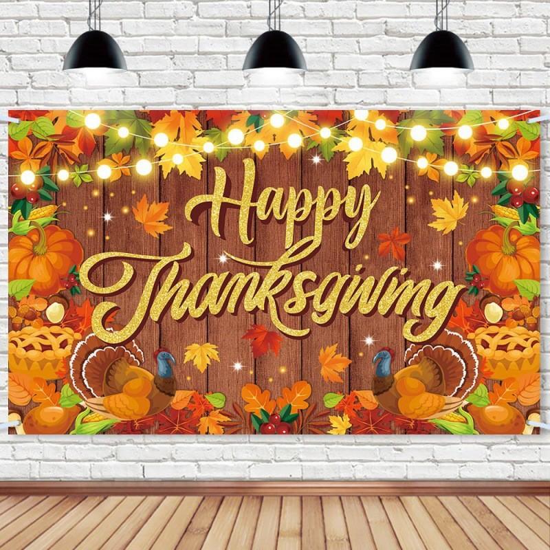 Party Happy Thanksgiving Background Cloth Decoration Banner Decoration Hanging