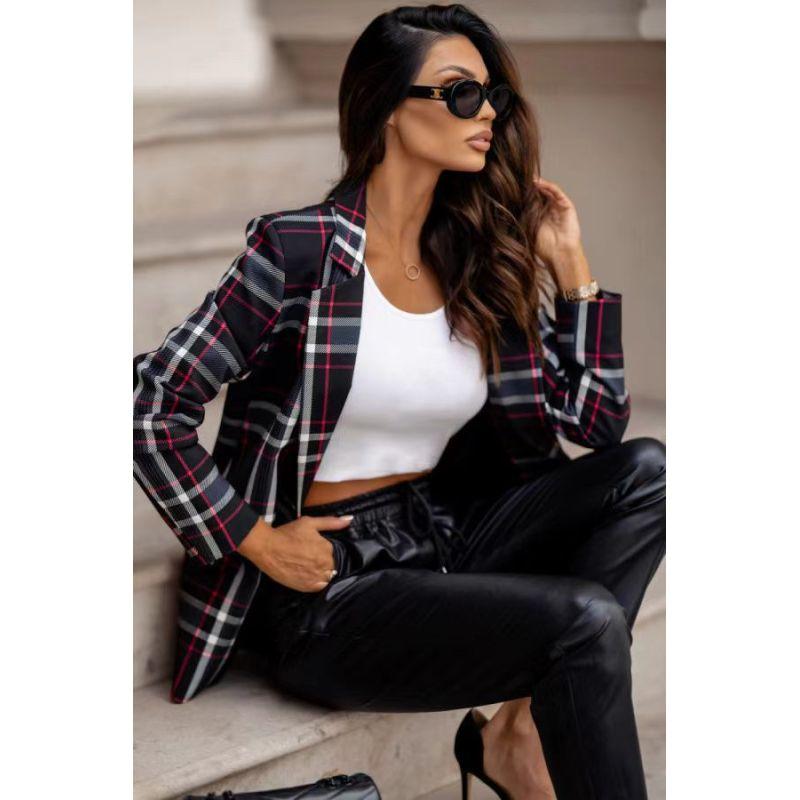 Tooxika New Autumn Plaid Small Suit Jacket
